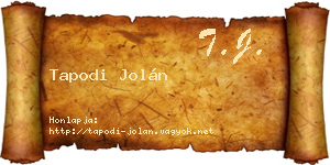 Tapodi Jolán névjegykártya